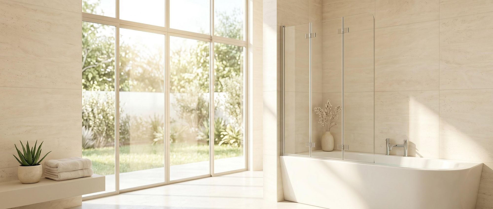 120 x 140 cm Badewannen 3-teilig Faltwand Aufsatz 180° Duschwand Duschabtrennung 6mm Nano Glas DAY-3D