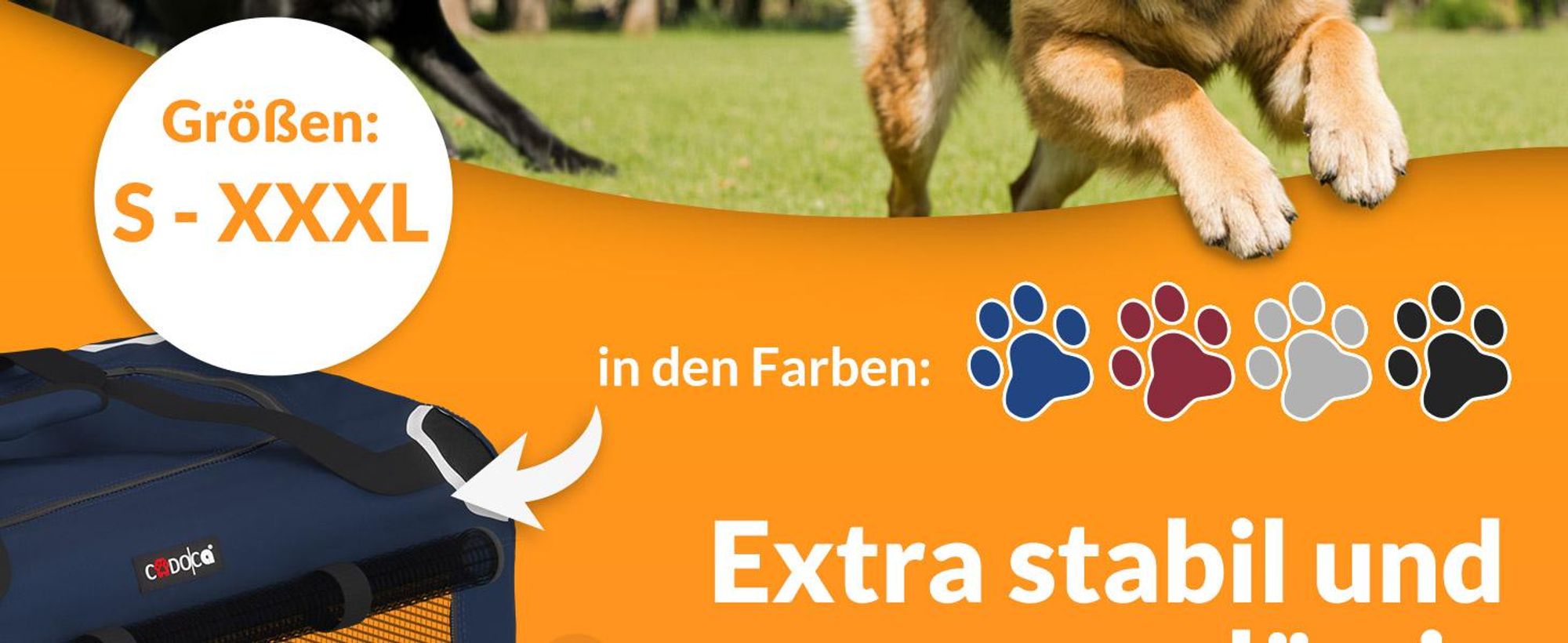 Faltbare Hundetransportbox Größe M 60x42x44 cm mit herausnehmbarer Liegedecke und faltbarem Trinknapf