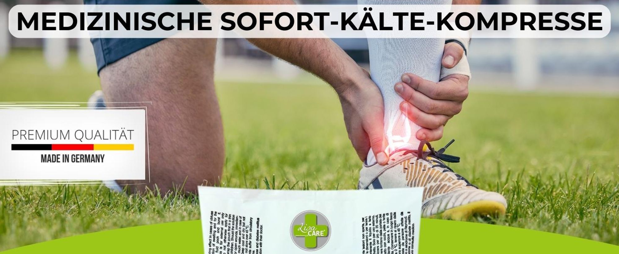 LisaCare Sofort-Kältekompresse 15x21cm - Kühlkompresse - Kühlpack - Einweg Kühlpacks für Erste Hilfe - Sofort Kältekompresse - 10er Set