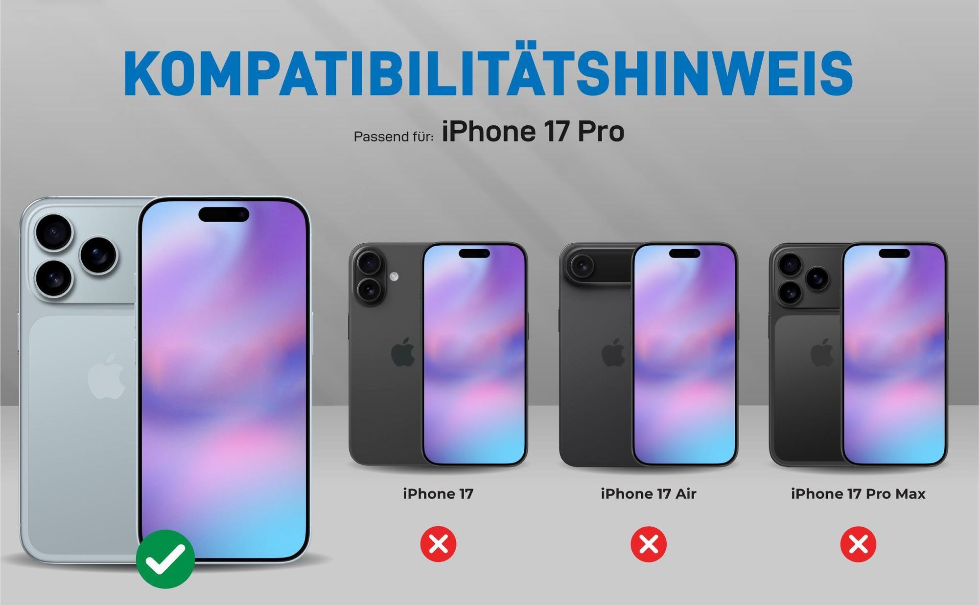 Kompatibilitätshinweise Hülle für Apple iPhone 17 Pro