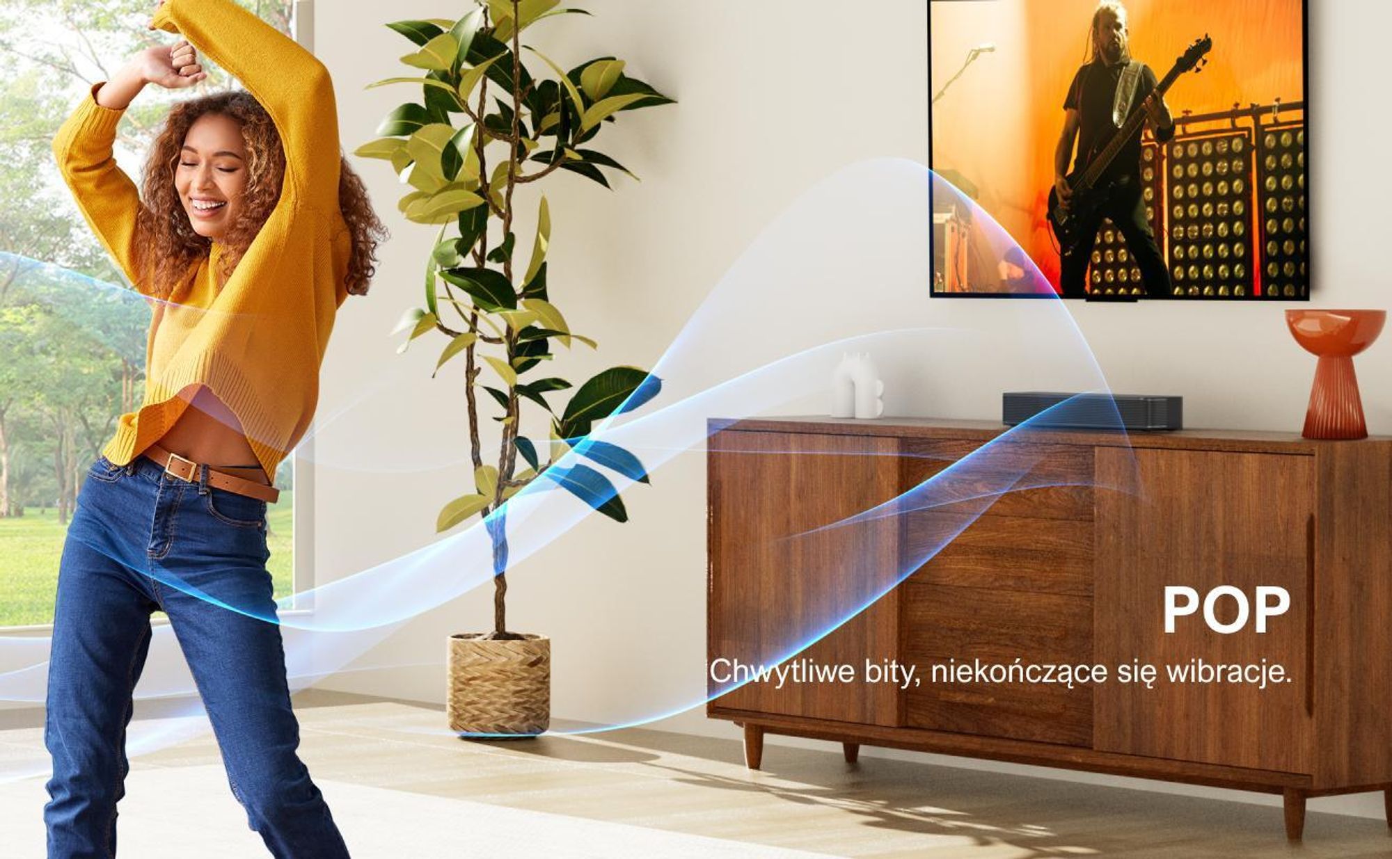 ULTIMEA 2.1-kanałowy soundbar do telewizora z regulowanym basem, sterowaniem za pomocą aplikacji, soundbar typu „wszystko w jednym”, głośnik telewizyjny Bluetooth 5.4, Poseidon M20