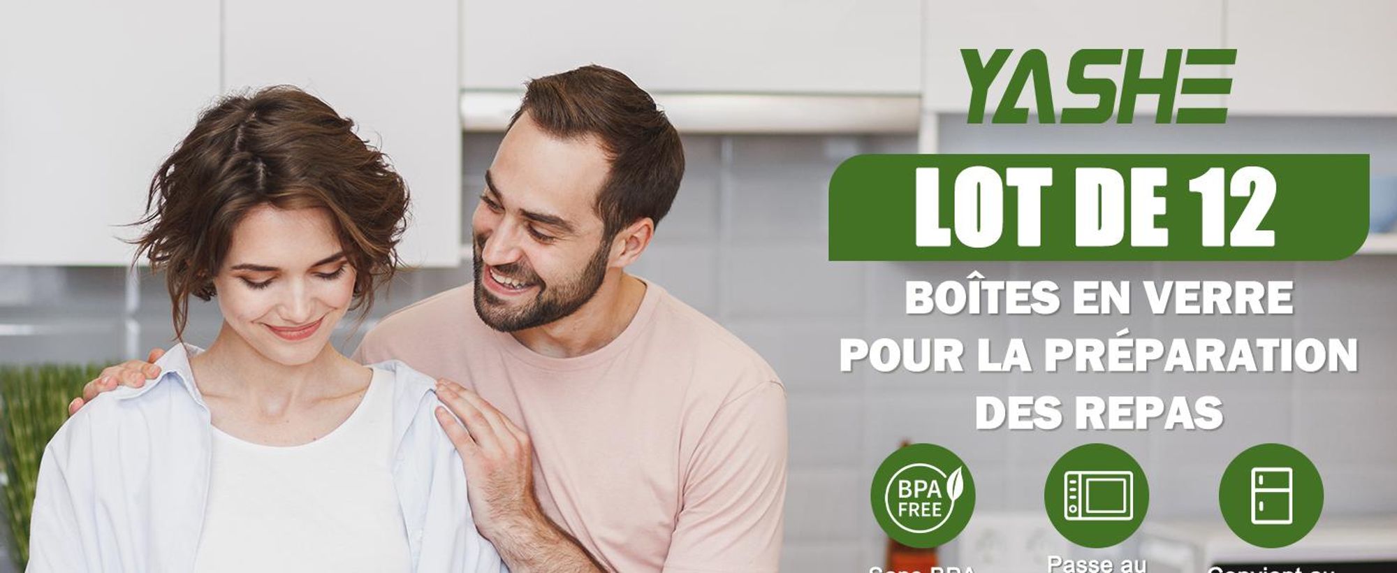 YASHE Boîtes en verre LN-12PCS-Pink, 12 pièces, 6,75 L