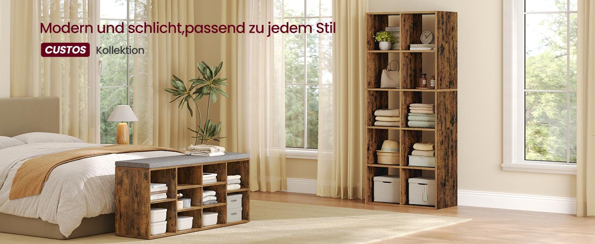 VASAGLE Bücherregal, mit 10 Fächern, Standregal, Aufbewahrungsregal, Regal