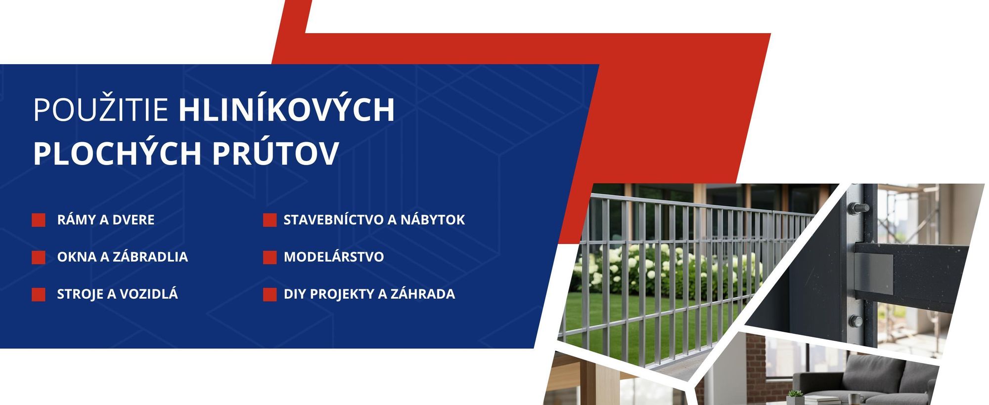 Plochá hliníková tyč 40x2 mm 200 cm Hliníkový profil + rezaný na mieru