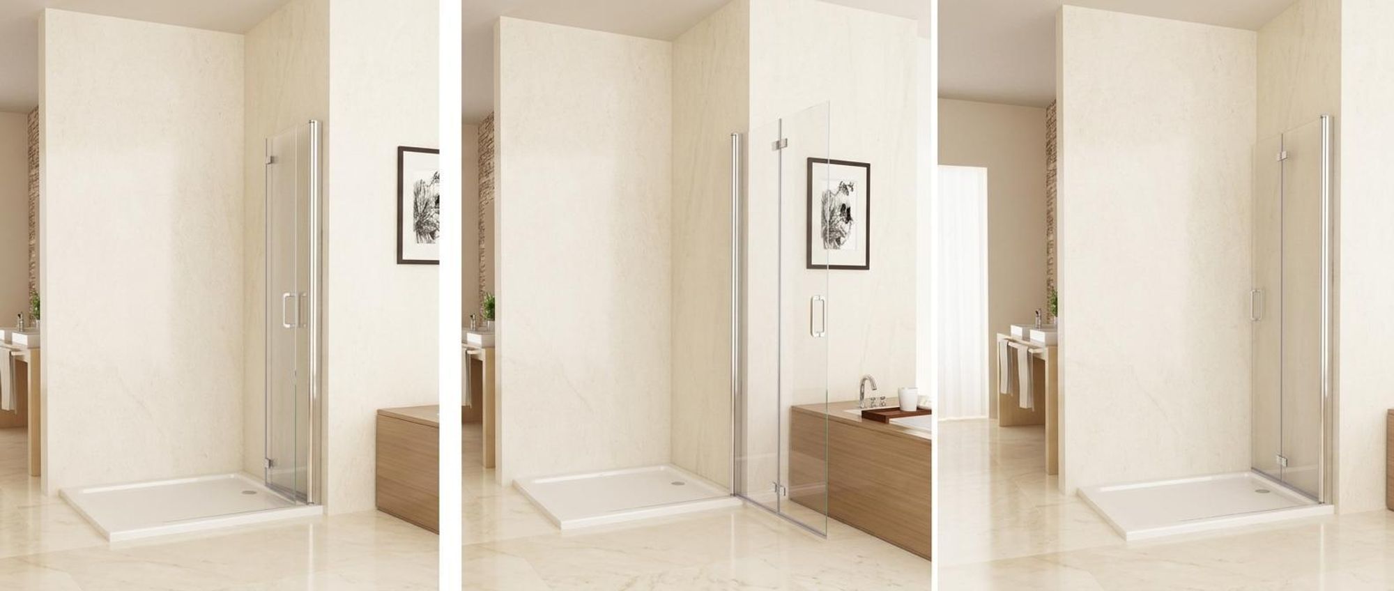 Faltbar Duschwand 120x185 cm Walk in Dusche Pendeltüren Duschabtrennung mit Falttür Drehtür Nischentür 6mm NANO Sicherheitsglas Duschtrennwand