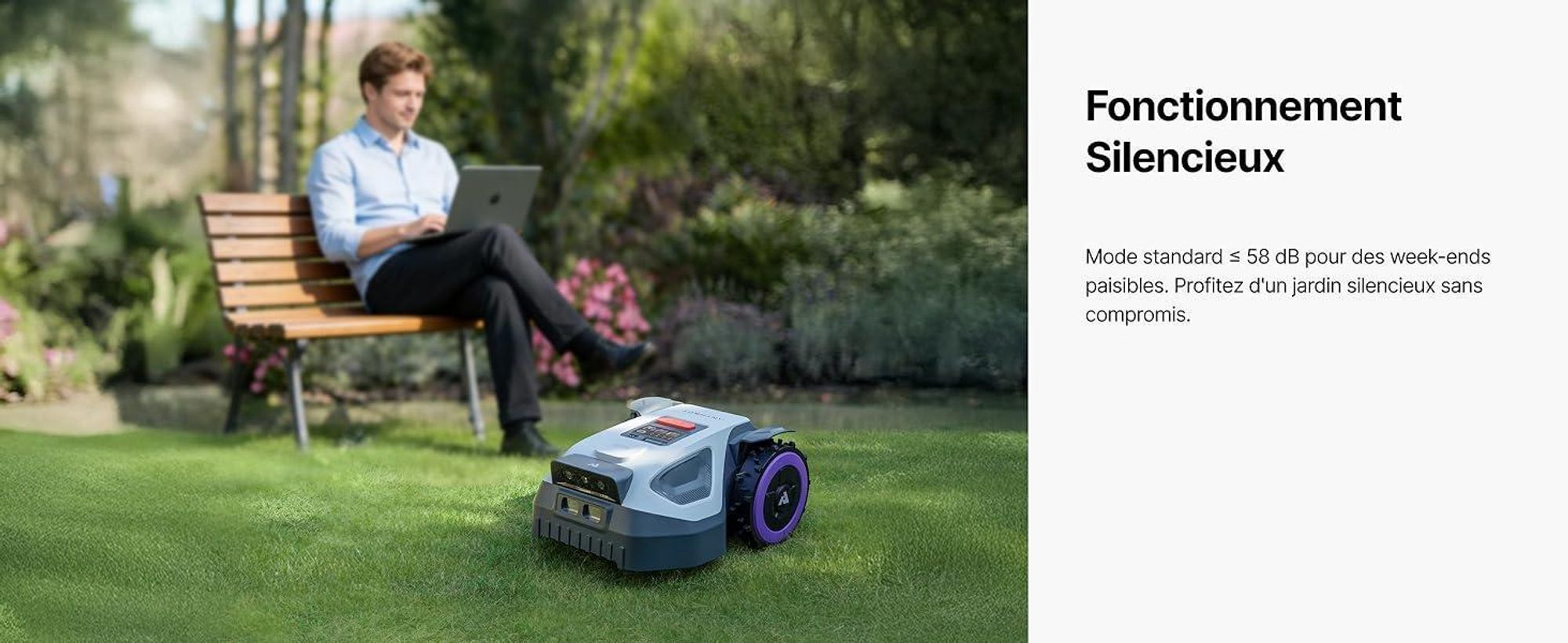 Robot tondeuse ANTHBOT M5 sans câble périphérique, avec garage premium, navigation RTK, caméra IA, jusqu'à 500 m², 3 mois de NRTK s