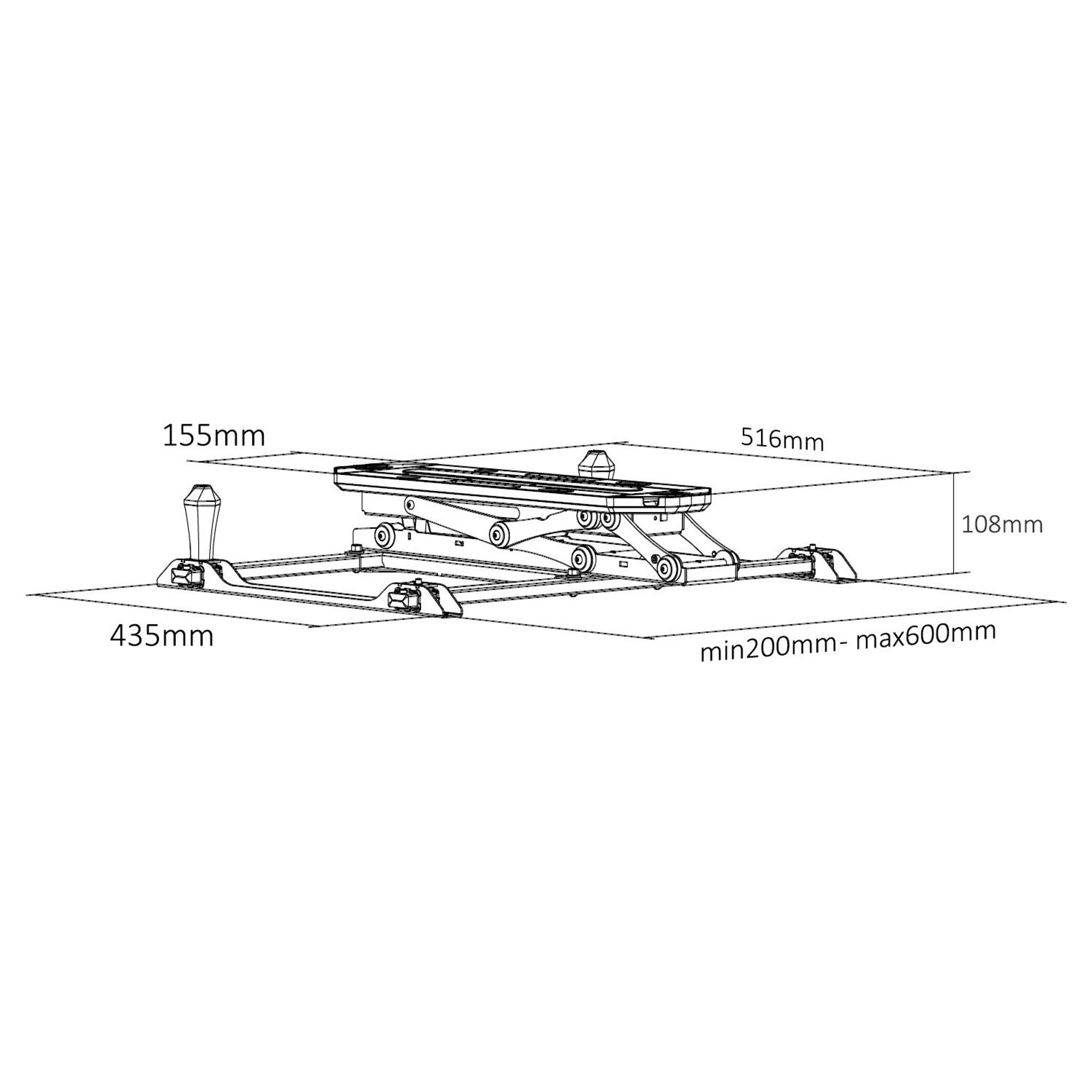 Maclean elektrische Deckenhalterung für TV, TUYA-Unterstützung, max VESA 600x400, für schräge Wände, Fernbedienung, 32"-70", 35kg, MC-880T