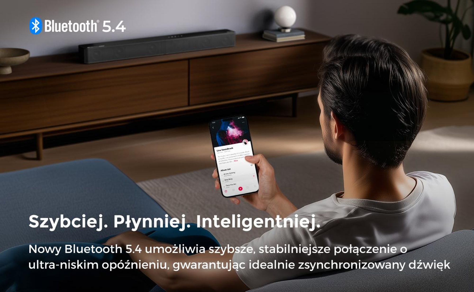 Soundbar ULTIMEA 5.1 Dolby Atmos, system dźwięku kina domowego z subwooferem do telewizora, moc 300 W, regulowane wzmocnienie basów, sterowanie za pomocą aplikacji, Bluetooth 5.4