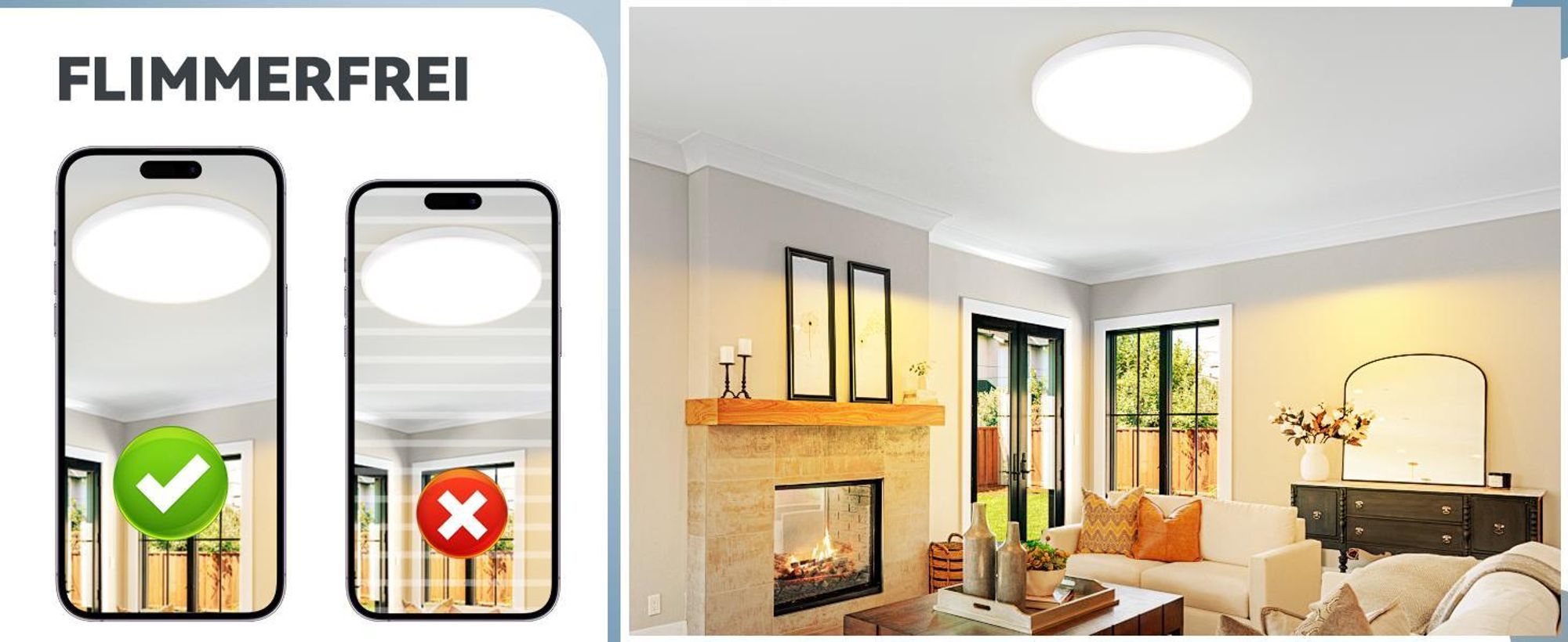 ZMH LED stropní svítidlo 36 W, stmívatelné, kulaté, průměr 37 cm, s dálkovým ovládáním, do kuchyně, koupelny a obývacího pokoje, bílé