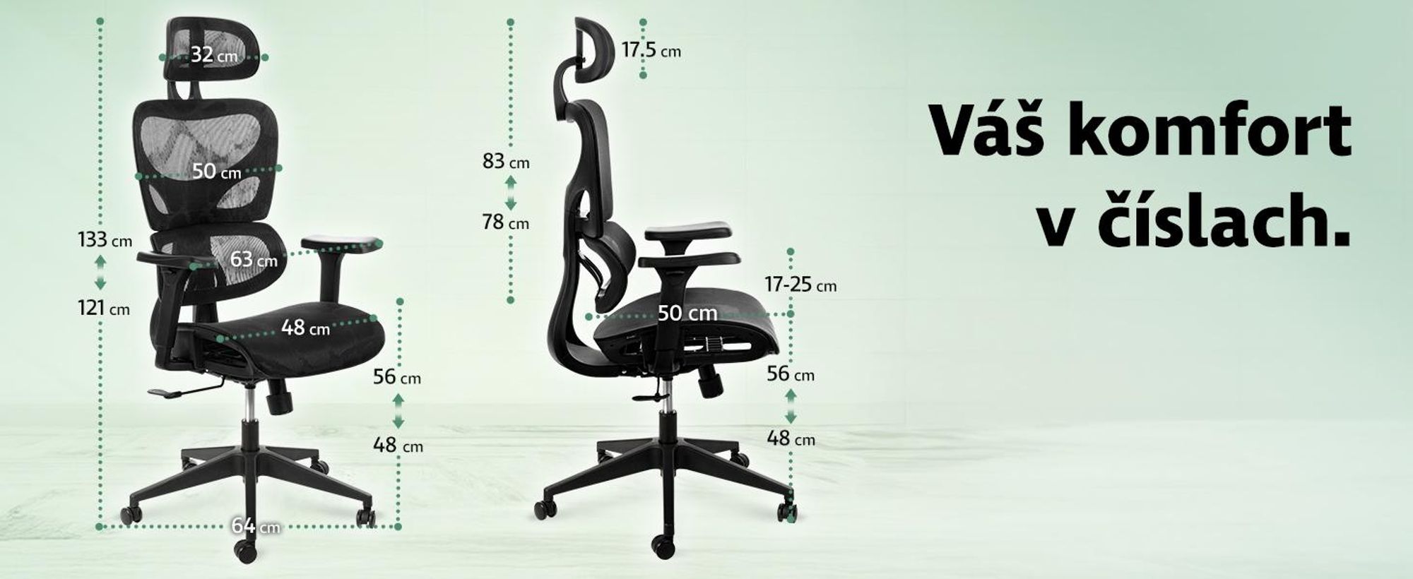 kancelárska stolička di volio Vataro - ergonomická kancelárska stolička s 2D opierkou hlavy a 4D podrúčkami, priedušným sedákom