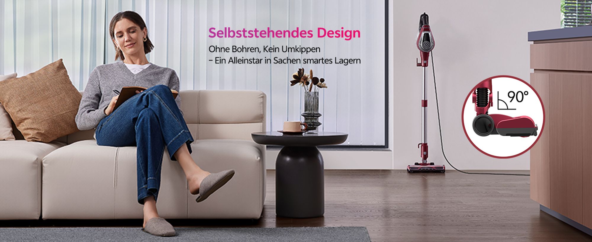 Vactidy C8 Staubsauger mit Kabel 7m/60kPa/600W Handstaubsauger 1,5L Beutelloser Staubbehälter, Antiverhedderungs-Bürste für Böden Teppiche Tierhaare
