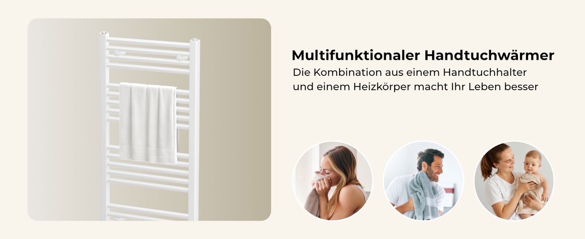 Heilmetz Badheizkörper Elektrisch 500W 100 x 60 cm Handtuchheizkörper Handtuchtrockner Heizkörper Handtuchwärmer Weiß