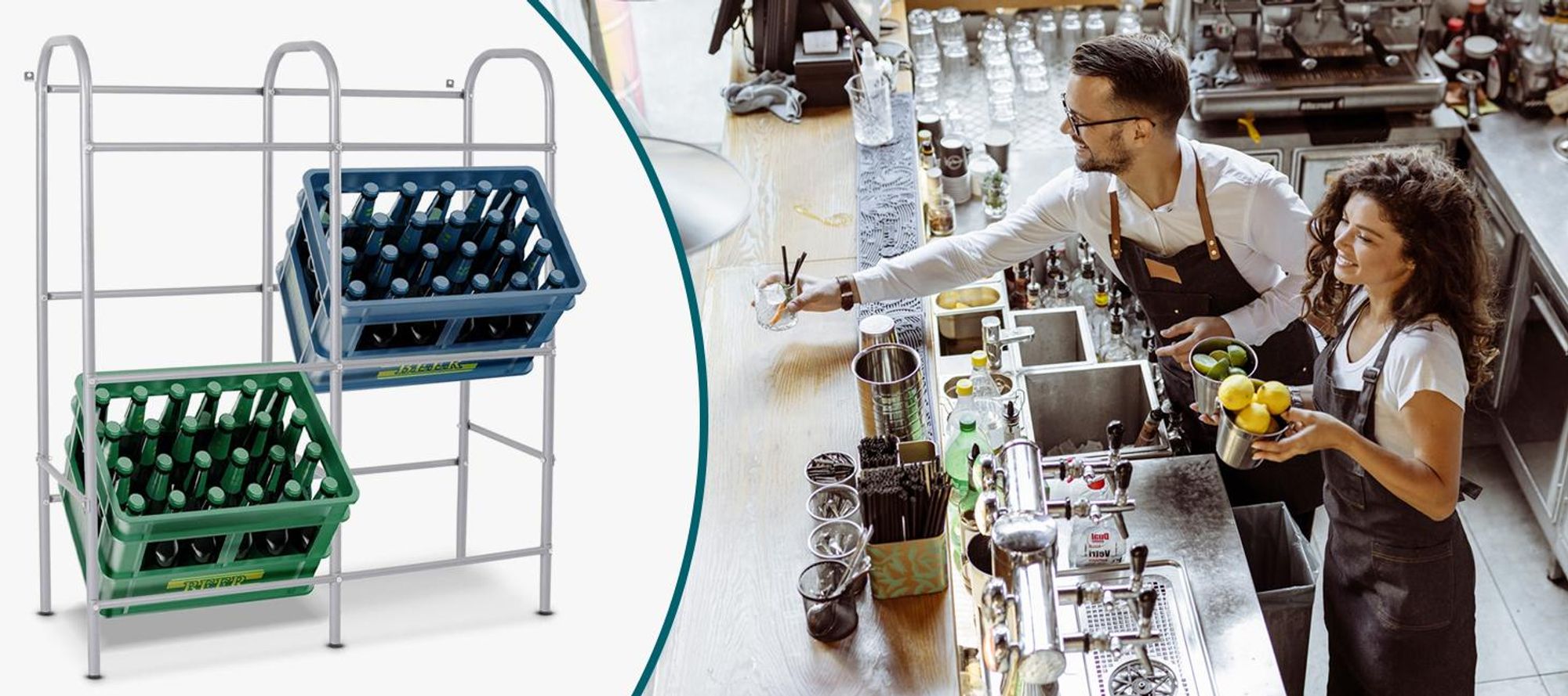 Flaschenkastenständer Rocket Grau für 6 Kästen