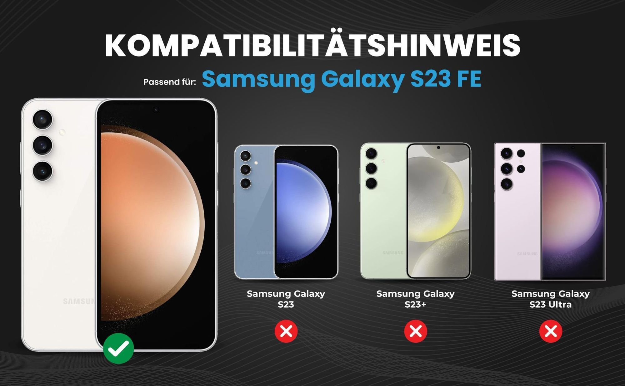 Kompatibilitätshinweise Hülle für Samsung Galaxy S23 FE