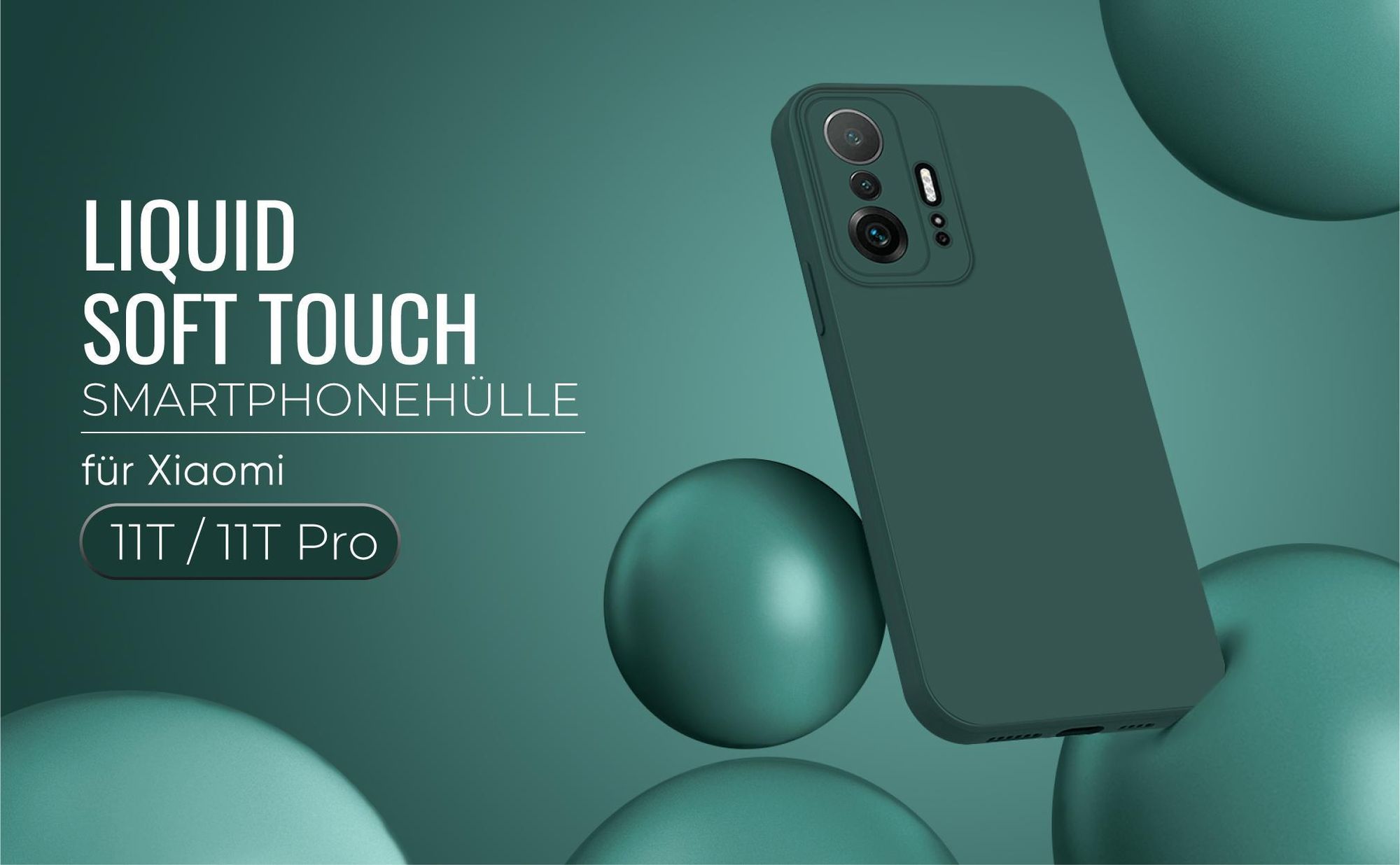 Liquid Soft Touch Smartphone Hülle in Grün für Xiaomi 11T / 11T Pro