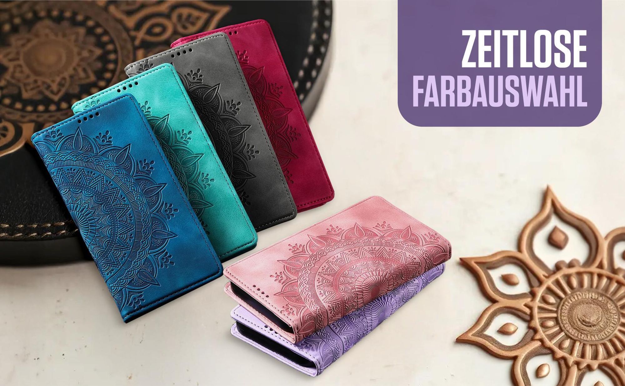 Handytaschen in Schwarz, Blau, Magenta, Türkis, Violett und Rosa für Samsung Galaxy A17 / A17 5G