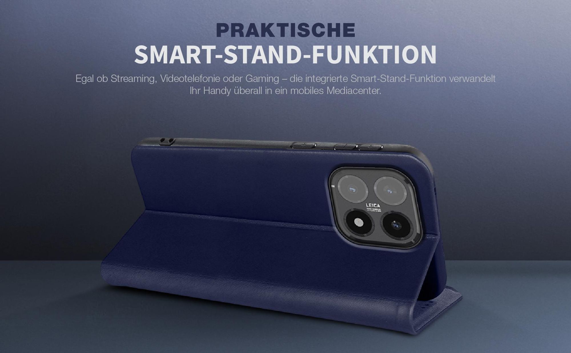 Fliphülle aus Leder für das Xiaomi 15T mit Smartstand Funktion