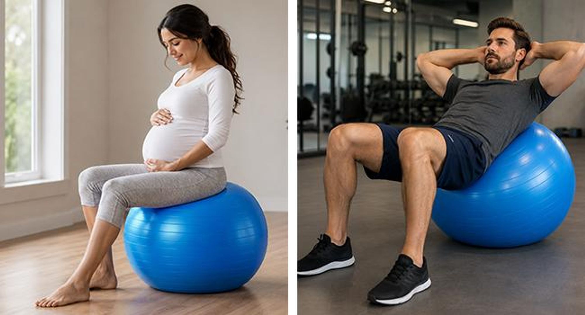 KRUMAD Gymnastikball 65 cm, Fitnessball Pilates Ball Sitzball, Anti-Burst Trainingsball mit Anti-Rutsch Oberfläche, Yoga und Gymnastik