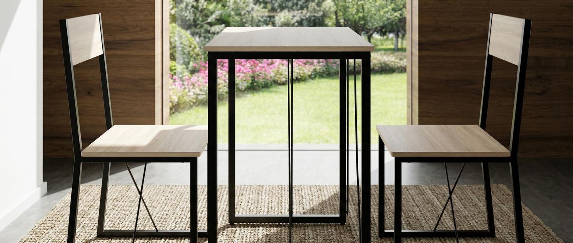 tectake® Sitzgruppe Margate 3-teilig Industrial Style