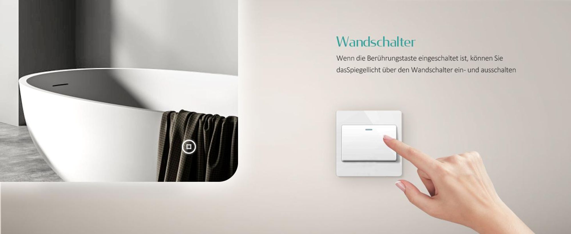 EMKE LED Badspiegel 80x60cm mit Beleuchtung 3 Lichtfarbe kaltweiß Neutral Warmweiß Lichtspiegel Badezimmerspiegel mit Touchschalter