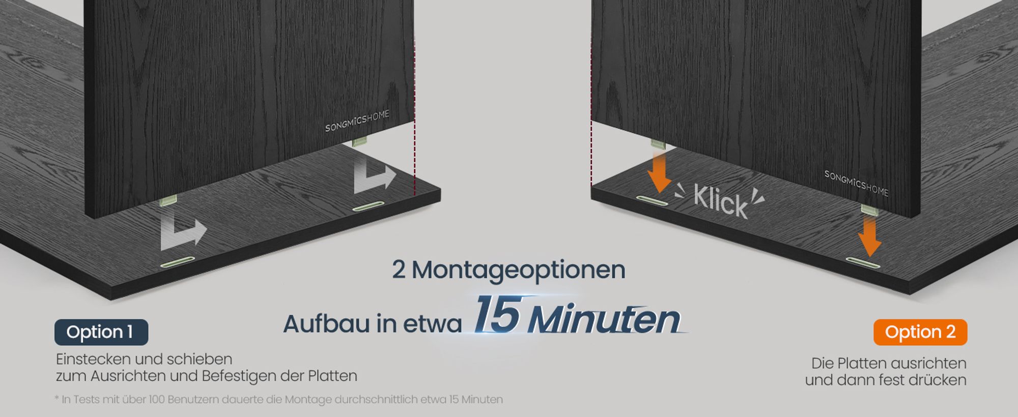 SONGMICS HOME Superschnelle werkzeuglose Montage, Sideboard mit Beleuchtung, Aufbewahrungsschrank, TV-Schrank, Glasablage, Toolless-Technologie
