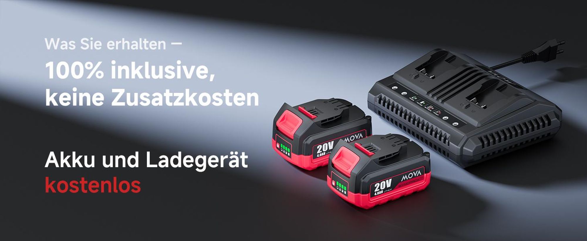 MOVA GL415 Akku-Rasenmäher 38 cm Schnittbreite kabellos bürstenloser Motor 20V SyncPack™ Einhebel Schnitthöhenverstellung Mulch und Fangfunktion Einha