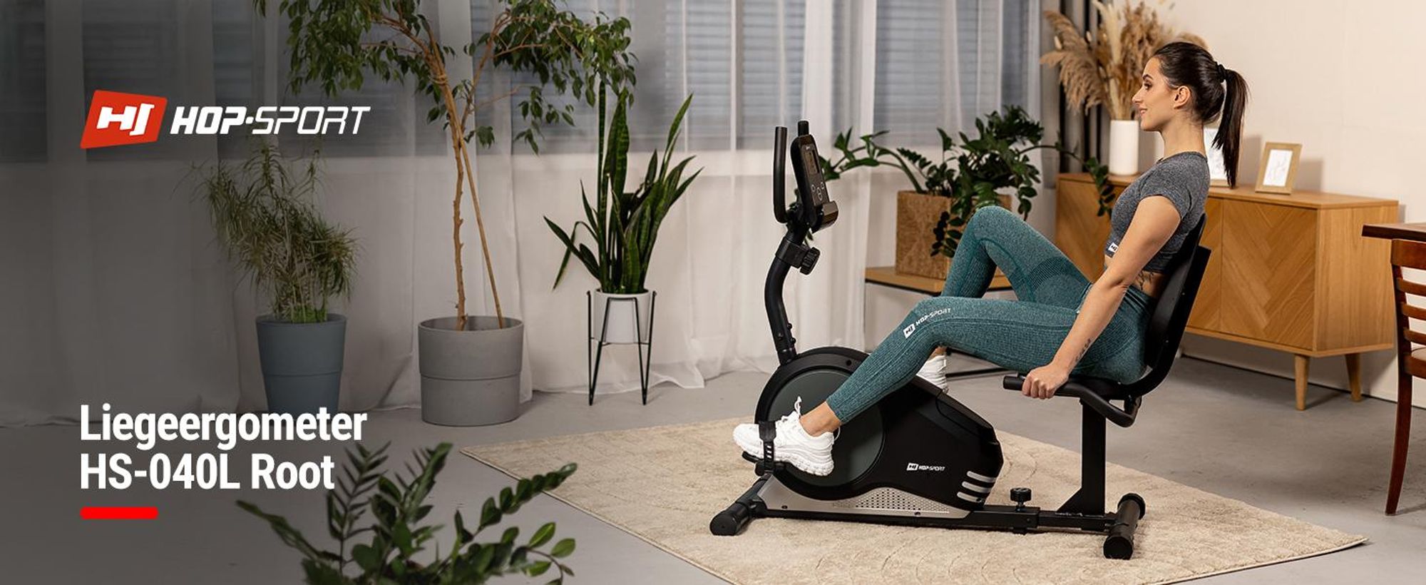 HOP SPORT® HS-040L Liegeergometer für Zuhause mit 8 verstellbaren Widerstandsstufen | Leise Liegerad Heimtrainer mit Großer Bequemer Sitz bis 120 kg