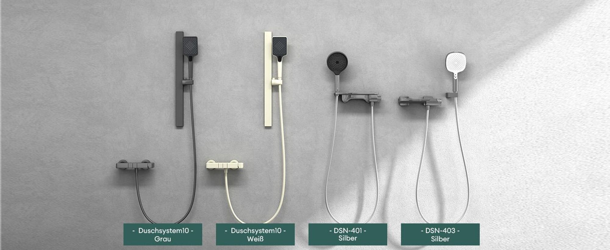 Mai & Mai Badewannenarmatur mit Handbrause Wasserfall Wannenarmatur 4 Strahlarten Wandarmatur für Badewanne aus Messing Silber DSN-403