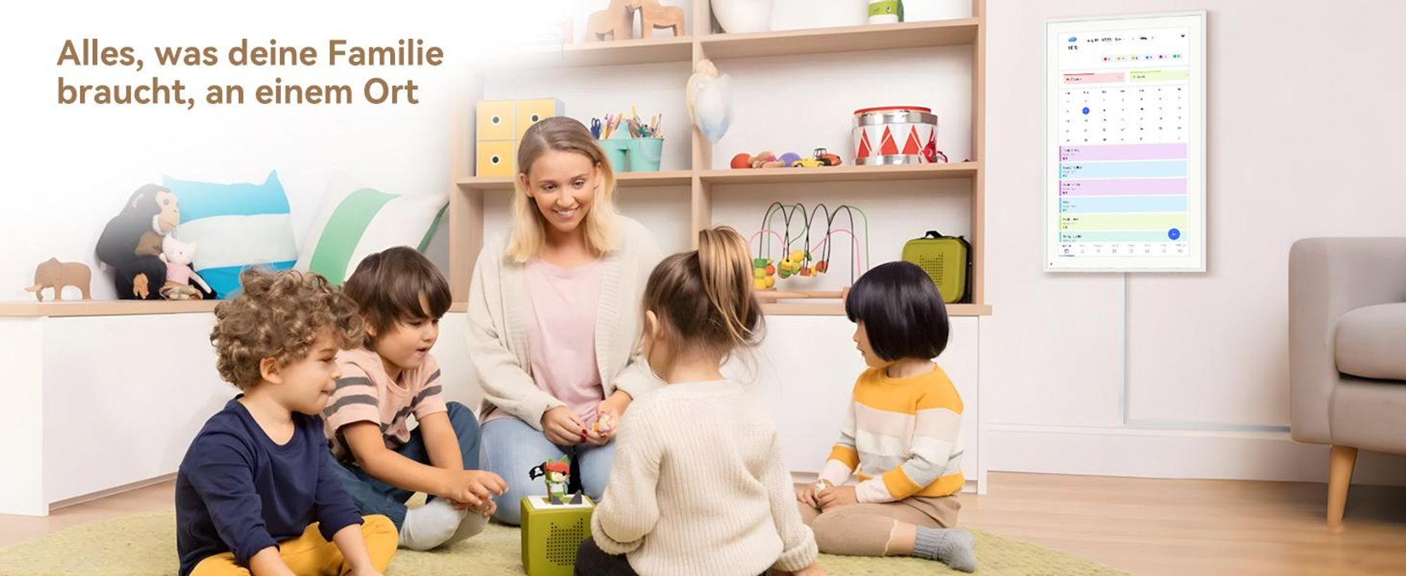 TABWEE P15 15,6 Zoll Digitaler Kalender und Desktop Bilderrahmen mit Touchscreen, WLAN, 1280x800 Auflösung, 16:10, Multi-Device-Sync und Sharing