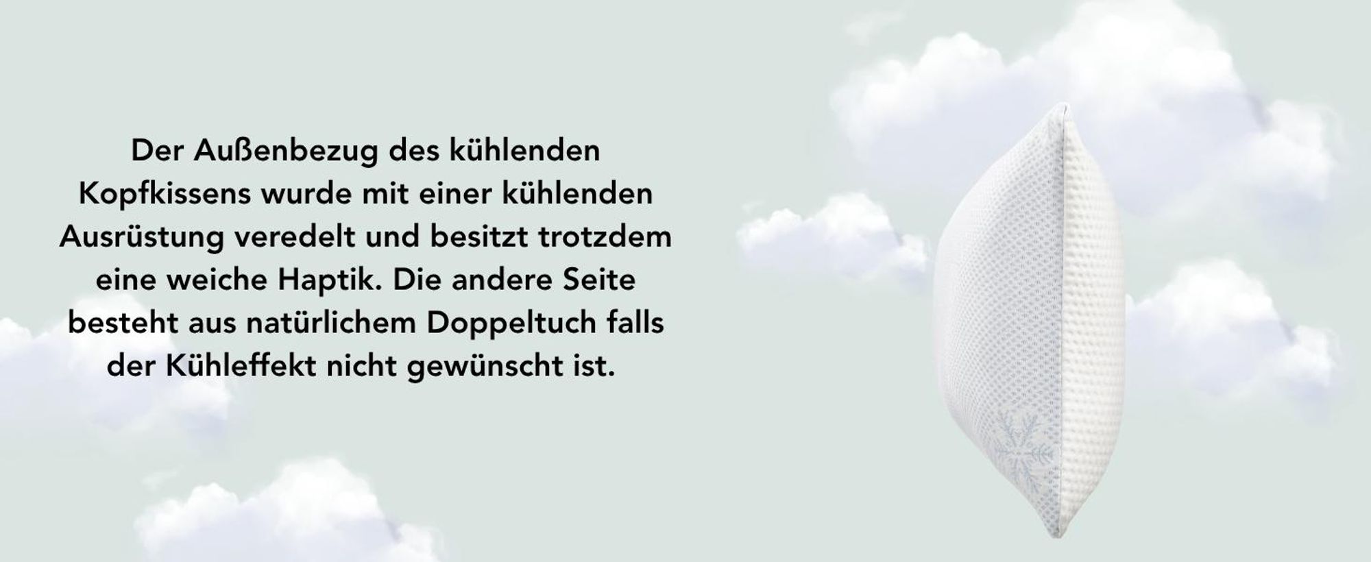 Kühlendes Kopfkissen | 40 x 80 cm | höhenverstellbar| Kissen mit innovativem Kühleffekt | XDREAM Cooling