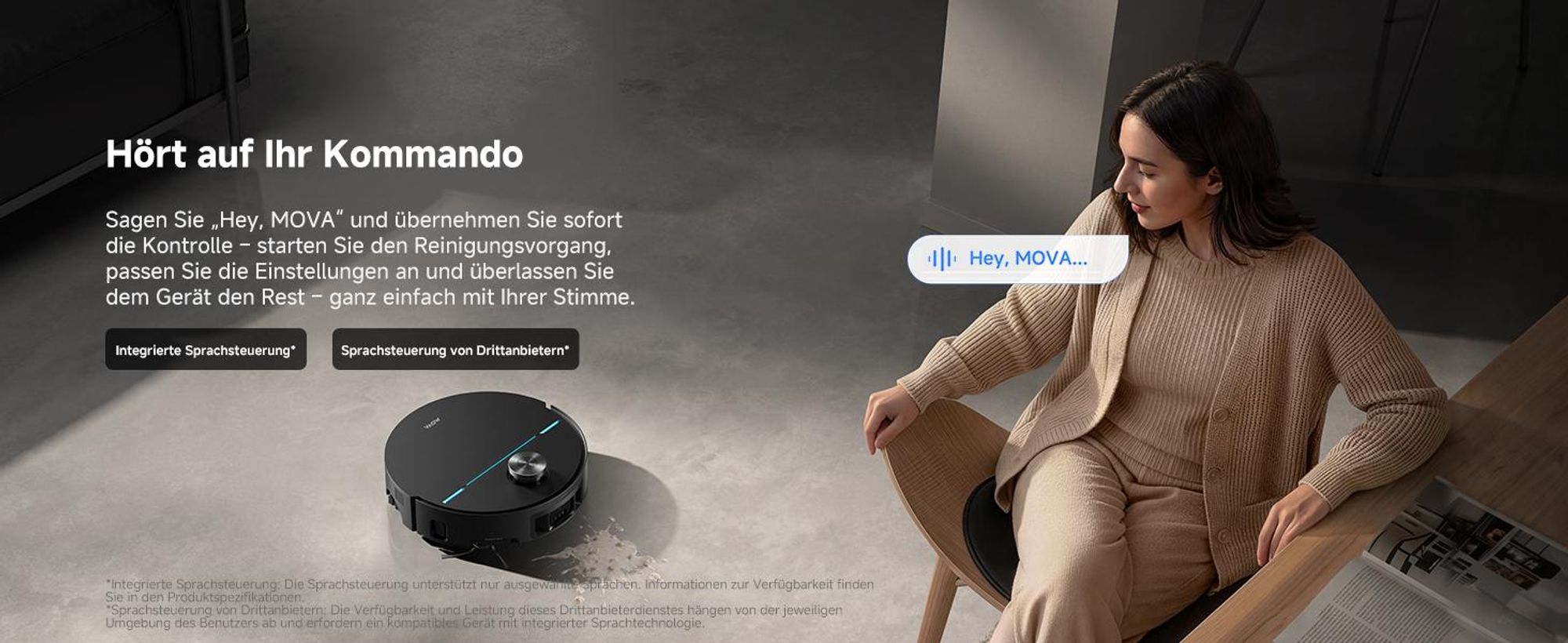 MOVA Z70 Ultra Roller Complete Saug- und Wischroboter mit automatischer Entleerung, selbstreinigendem Walzenmopp, 36.000 Pa