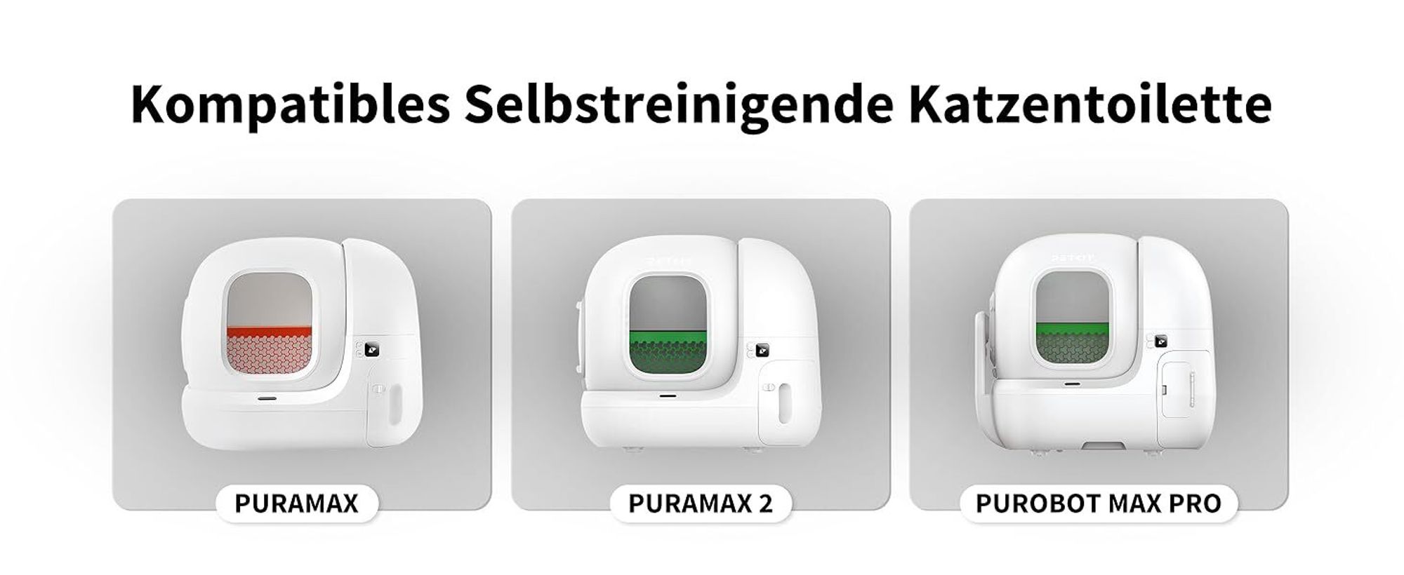 PETKIT Katzentoilettenbeutel mit Zugbändern, Beutel für Katzentoilette für Pura MAX 2 und PUROBOT Max Pro, 5 Rollen*18 (90 Stück)