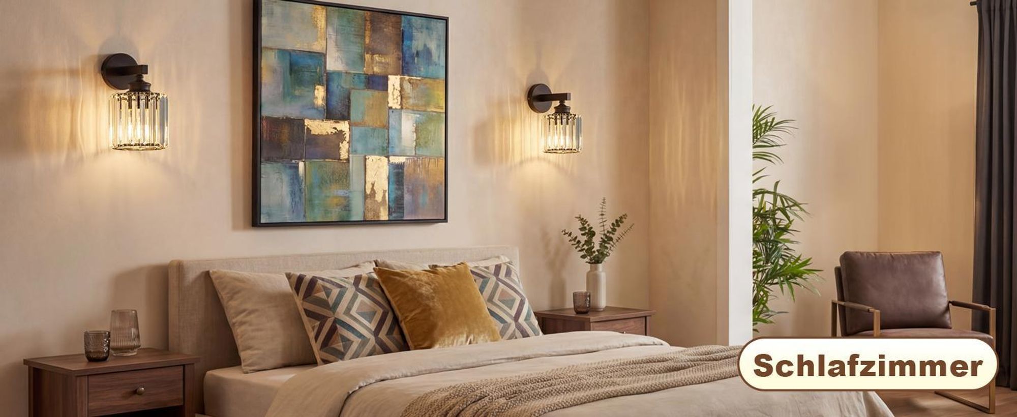 ZMH nástěnná lampa, křišťálová nástěnná lampa, interiérové nástěnné osvětlení, nástěnný reflektor, lampa do chodby, E27, do ložnice, obývacího pokoje, chodby, černá (bez žárovky)