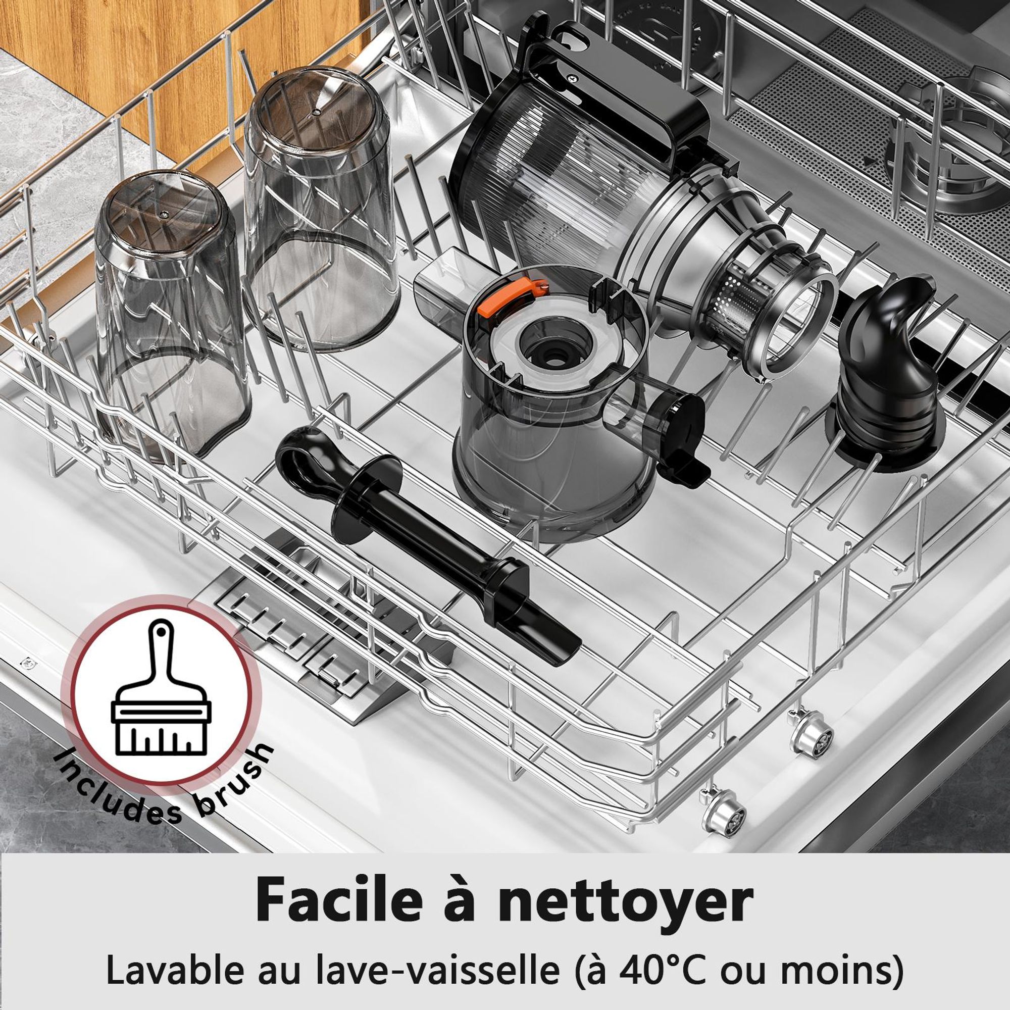 LINKChef SJ-051-EU-BL Centrifugeuse - CE Puissance 200W 1.2L Inclus Extracteur de jus Facile à nettoyer - Noir