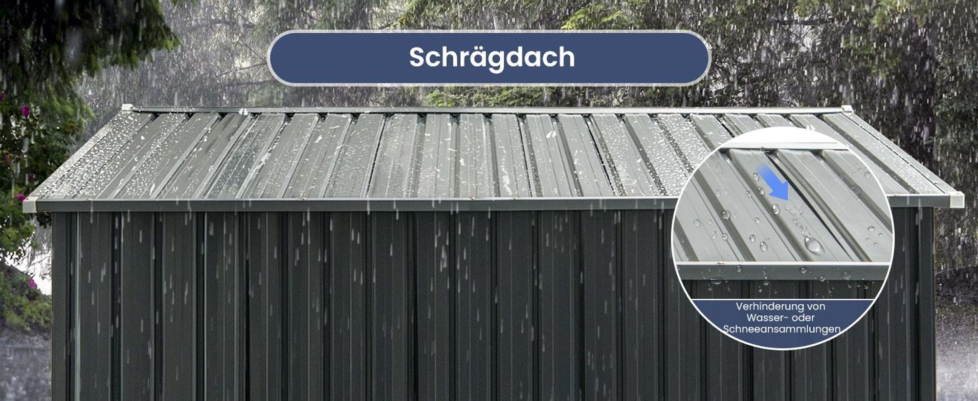 COSTWAY Gerätehaus Metall, Geräteschuppen mit 4 Lüftungen&abschließbare Türen, Gartenhaus Wetterfest für Garten, Hinterhof, 193x108x196 cm, Dunkelgrau