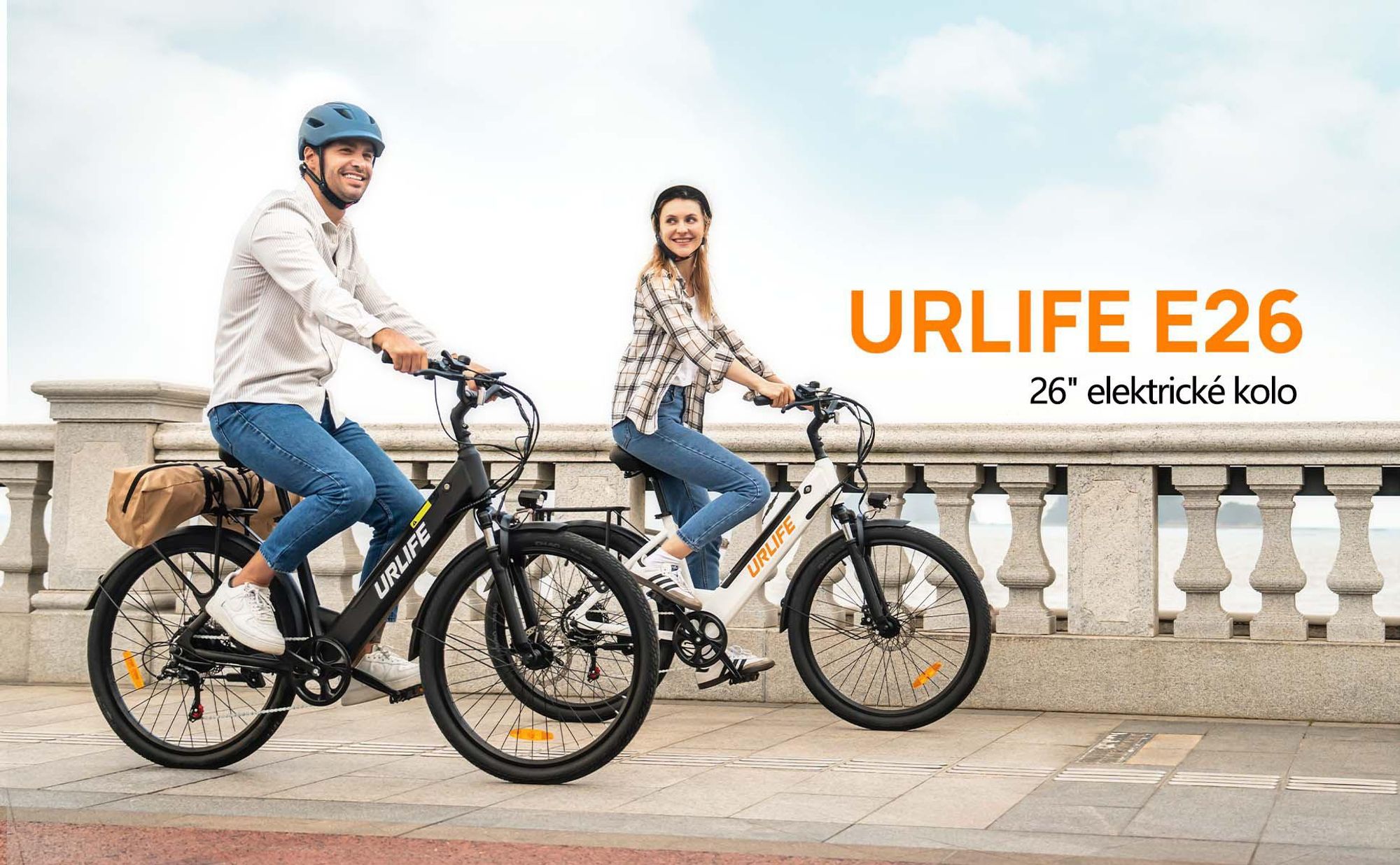 Elektrokolo URLIFE E26 - Motor 250W Baterie 48V10.4Ah 26palcové pneumatiky Kotoučové brzdy - Černé
