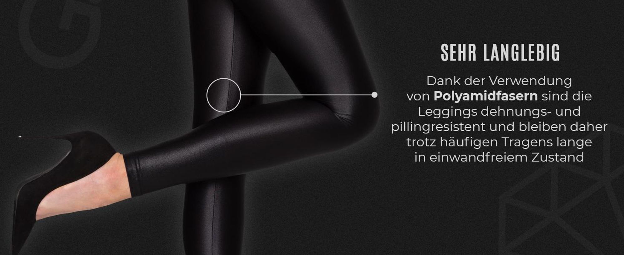 Damenleggings, Gatta, Schwarz glänzend, Größe L Leggings für Damen