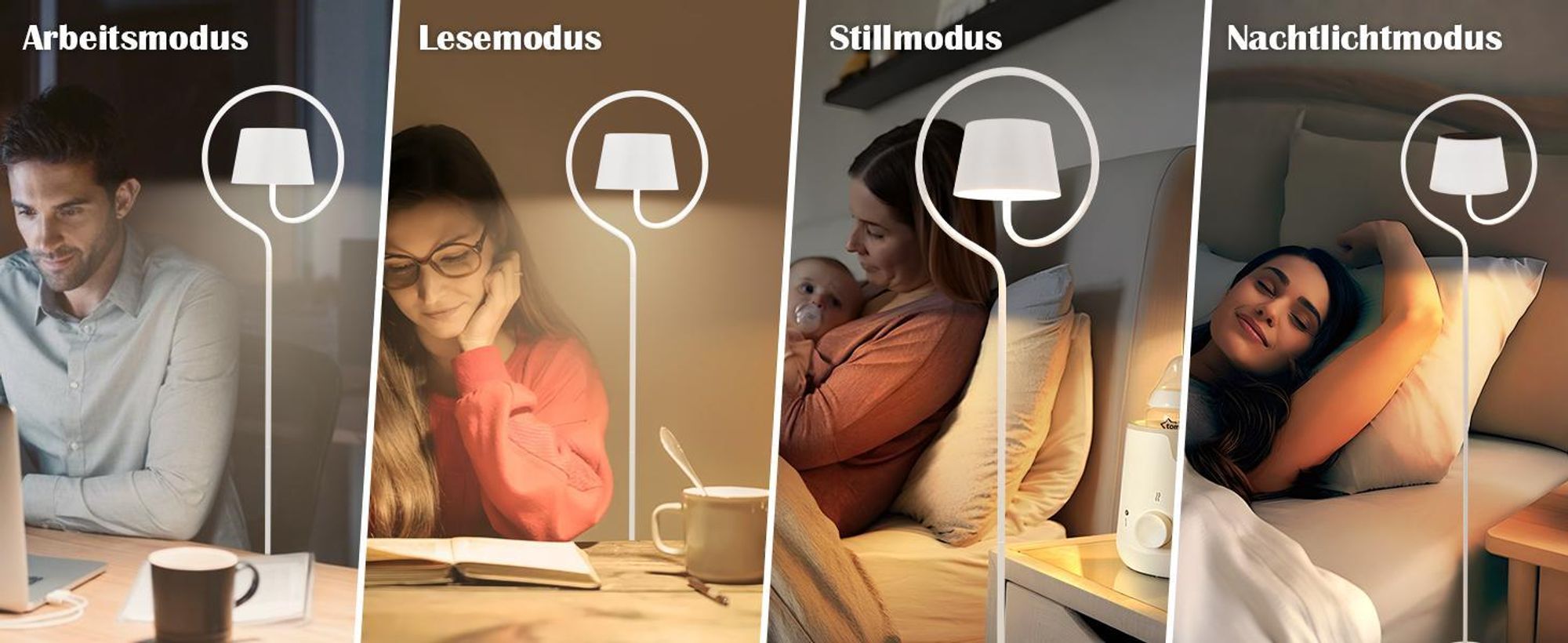 ZMH Outdoor Solar Stehlampe Dimmbar 120cm: LED Stehleuchte Wohnzimmer mit USB-C Aufladbar Akku Weiß Kabellose Standleuchte 3000K-6500K Höhenverstellbar für Schlafzimmer Büro Garten Terrassen