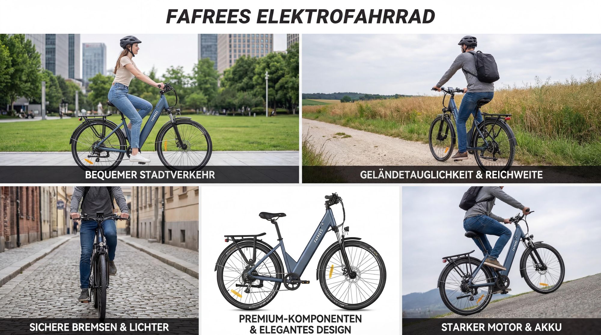 City E-Bike Rostfreie Aluminiumlegierung 36 V 15 Ah 540 Wh bis zu 90 - 110 km Elektrofahrrad 27,5 Zoll Wasserdicht IP54 mit 7 Gang, Blau