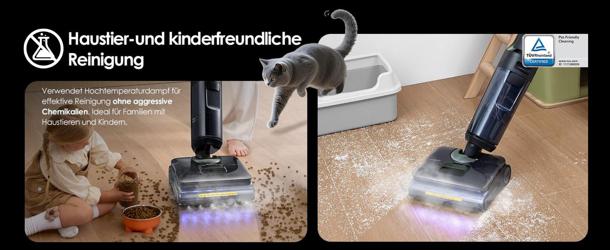 Haustier- und kinderfreundliche Reinigung