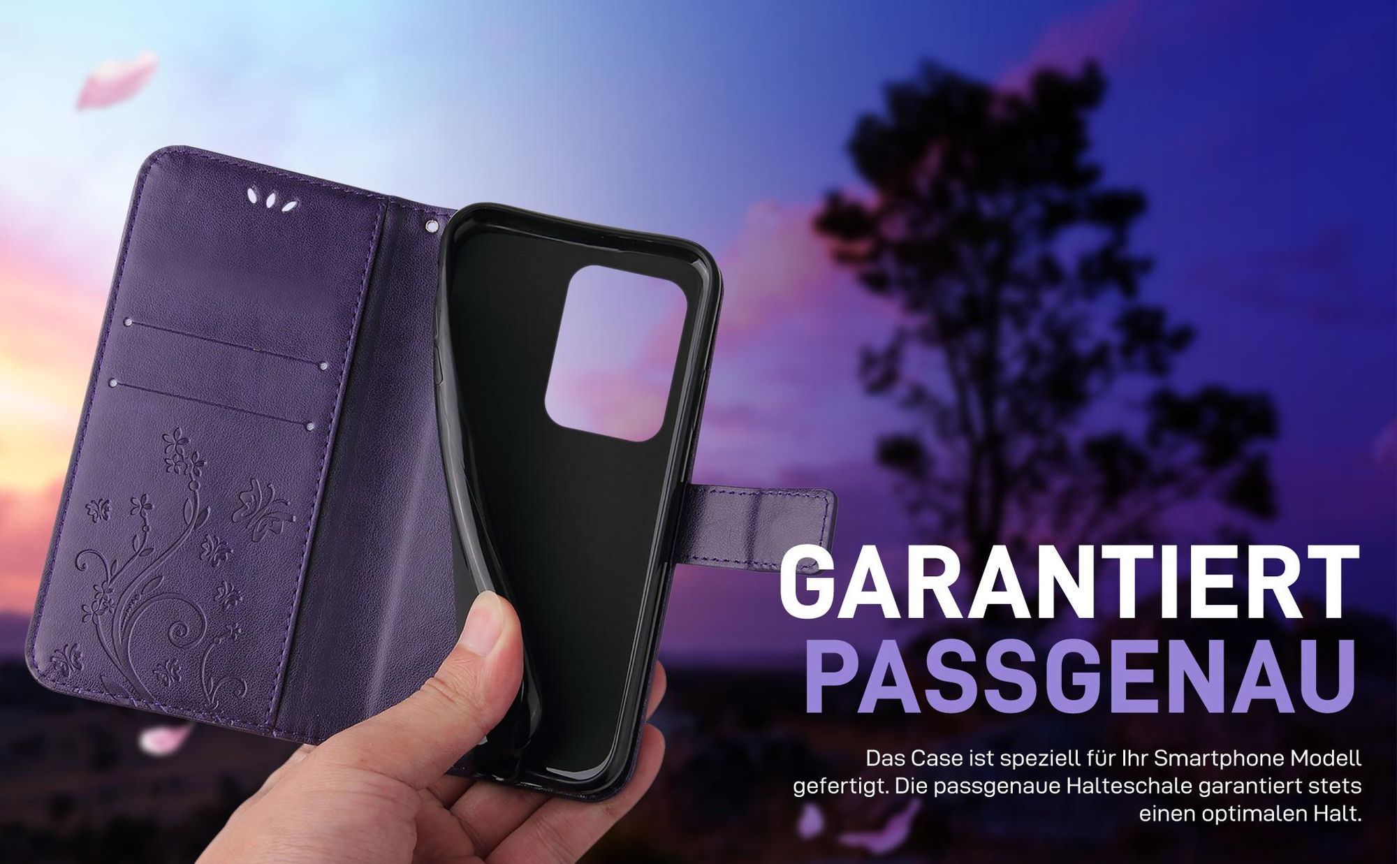 Violette Klapphülle für Motorola Moto G55 5G mit präziser Passform und sicherem Halt