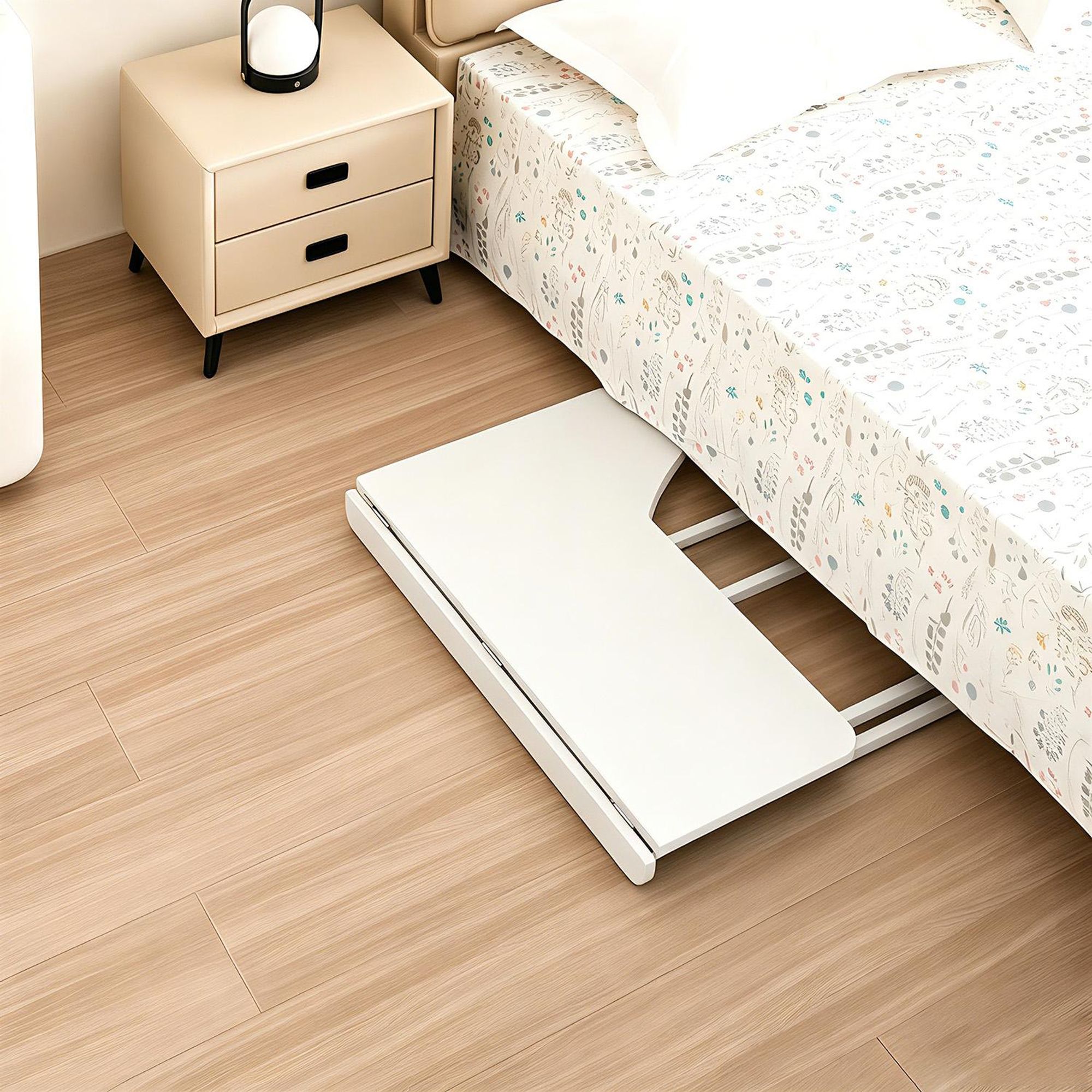 Klappbarer Schreibtisch „Maclean“ weiß mobil 100 x 65 cm max. 50 kg eckig L-Form MC-1250 L/W