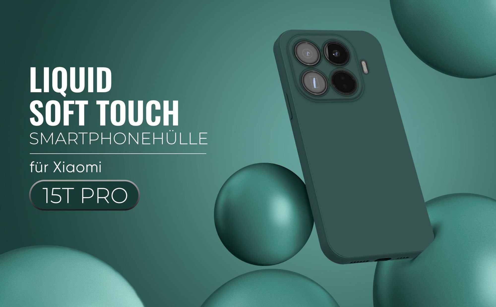 Soft Touch Smartphone Hülle in Grün für Xiaomi 15T