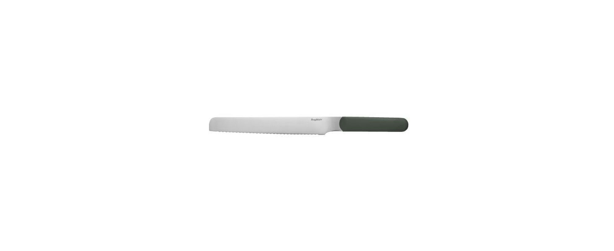 BergHOFF Home Elements Brotmesser 21 cm, Wellenschliff, Edelstahlklinge, für Brot Kuchen Melone, Khaki
