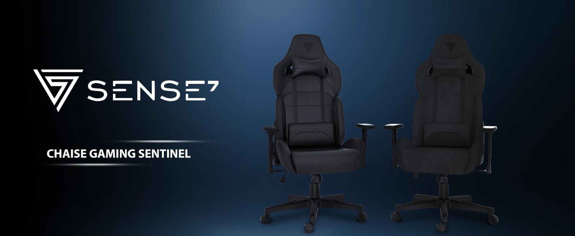 Fauteuil gaming SENSE7 Sentinel noir et gris - Fauteuil de bureau ergonomique, supportant jusqu'à 150 kg, accoudoirs 3D, fonction bascule, fauteuil de direction, fauteuil pour PC