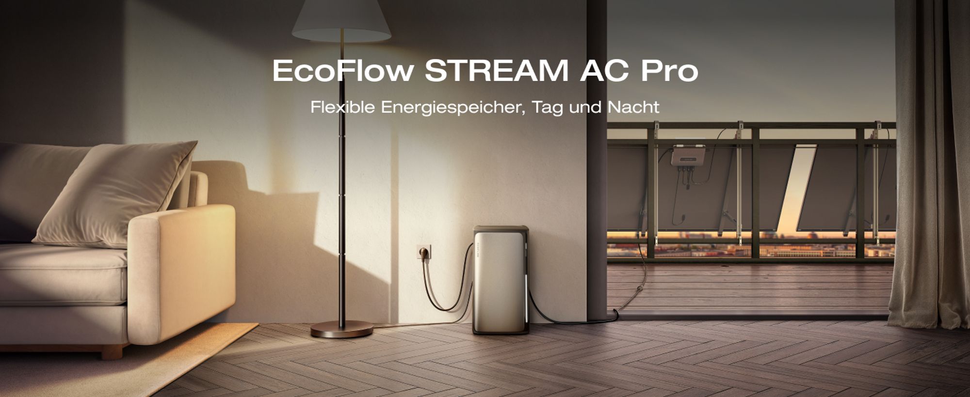 EcoFlow STREAM AC Pro 1,92 kWh – Balkonkraftwerk mit Speicher | 100 % Kompatibel mit allen Mikro-Wechselrichtern | 1 200 W Ausgang