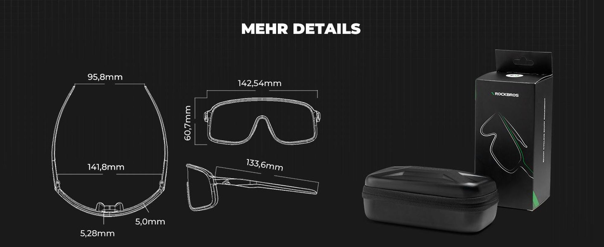 ROCKBROS Fahrradbrille Polarisiert Outdoor Cycling Glasses MTB Rennrad Sportbrille Für Damen Und Herren Hell Dunkelgrau AR Lila