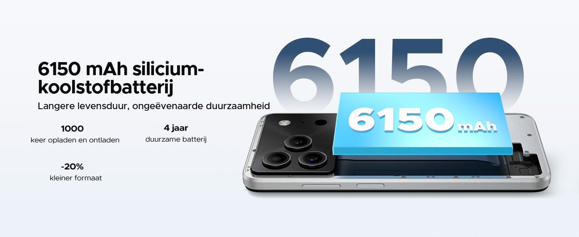 DOOGEE Note56 Pro Smartphone, Android 16, 6,56" scherm met 90Hz, 6150mAh batterij, 32GB RAM + 128GB opslag, 4G Dual-SIM, 13MP camera, NFC, vingerafdruksensor, gezichtsherkenning