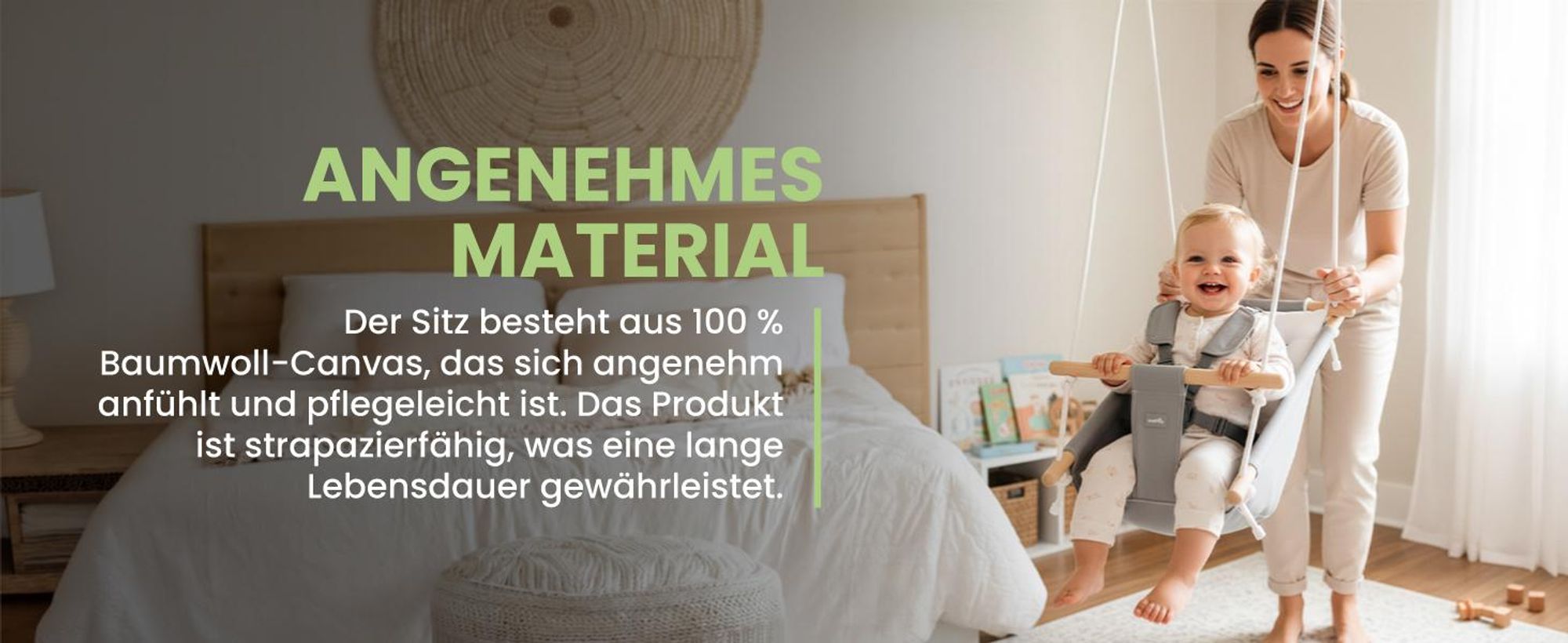 Kinderschaukel Babyschaukel mit versellbarem Sicherheitsgurt bis 60 kg