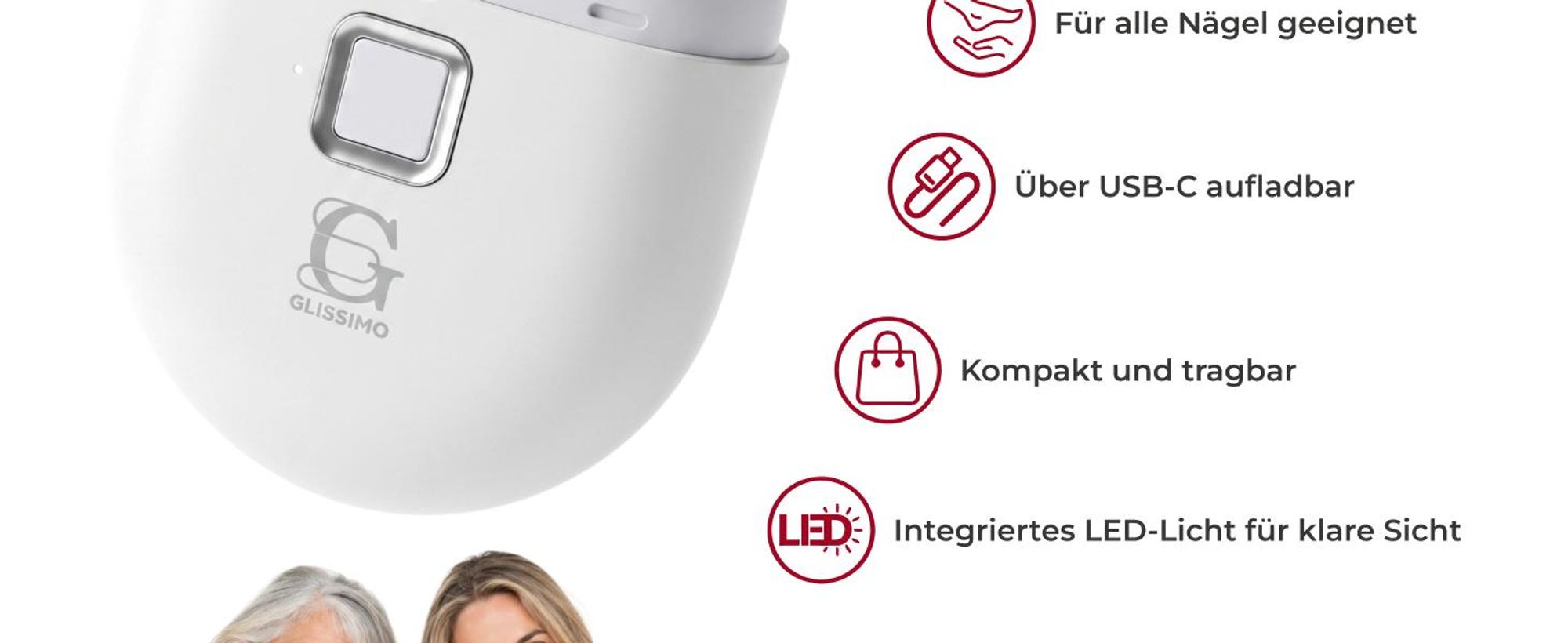 Professioneller elektrischer Nagelknipser Automatischer Maniküre & Pediküre Trimmer für Erwachsene & Babys, für Finger und Zehennägel Weiß